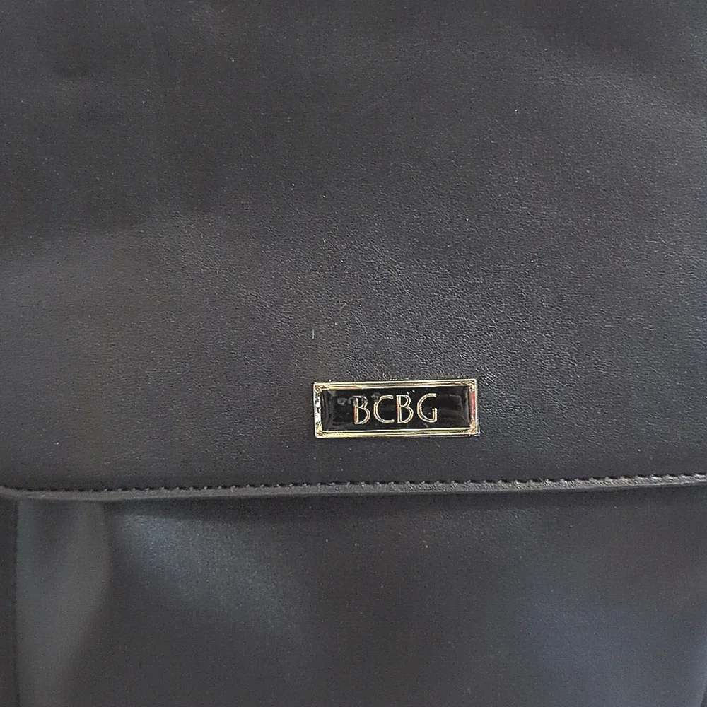 Versatile Black BCBG Faux Leather Backpack NWT